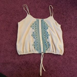 Rory Beca light pink cami blouse with tribal print